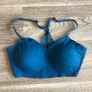 True & Co. Women's Everybody Lace Racerback Bralette - Blue